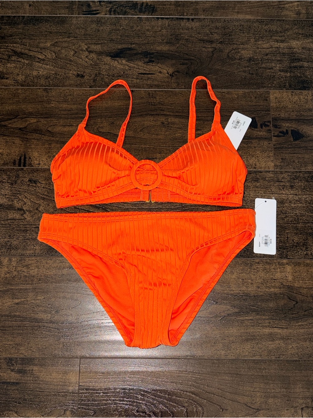 NWT Freshwater Orange Buckle Bikini Set